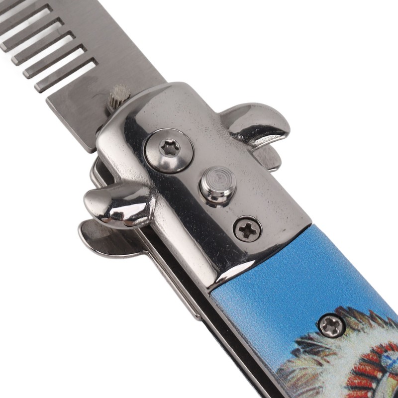 Men Spring Comb Pocket Size Stainless Steel Teeth Foldable Brush