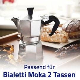 Satz mit 3 Gummidichtung und 1 Kaffeefilter Edelstahl passend für die Italienische Espressokocher für Bialetti Moka 2 Tassen Garantie 10 Jahre - MONTERAL