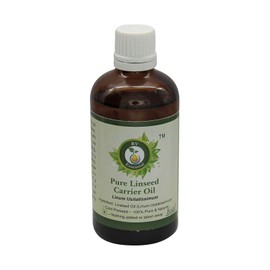 R V Essential Pure Linseed Carrier Oil Linum Utilissimum (100% Pure and Natural Cold Pressed) Pure Linseed Carrier Oil