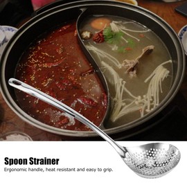 Hot Pot Ladle, 2 Pieces Hot Pot Strainer Slotted Spoon Stainless Steel Cooking Strainer Skimmer Kitchen Strainer Ladle with Long Handle
