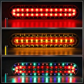 Ygmylandbb Truck Rear Lights, Trailer Tail Lights, LED Truck Tail Light, Sequential Flowing Tail Light, 74leds Turn Signal Brake Running Lights, 2 Pcs (Popular light guide 24V)