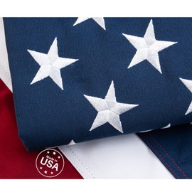 TOPFLAGS American Flags for Outside 3x5 US Flag TearProof Spun Polyester Made in USA Outdoor Heavy Duty Embroidered Stars, Sewn Stripes