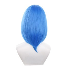 Aadesso Royal Blue with bangs 40cm/1.31' Shoulder-length Anime Cosplay Wig Heat resistant Straight Synthetic Hair Wig
