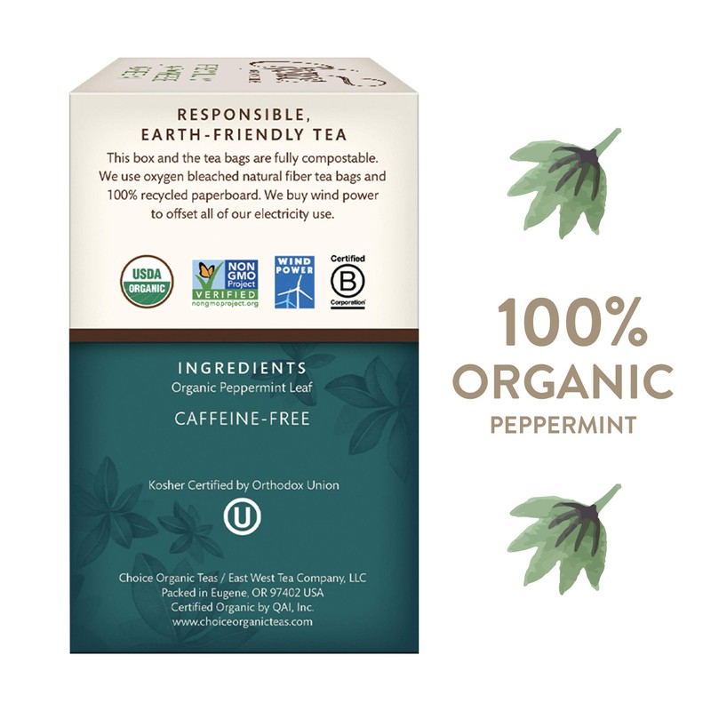 Choice Organics - Organic Peppermint Tea (6 Pack) - Compostable