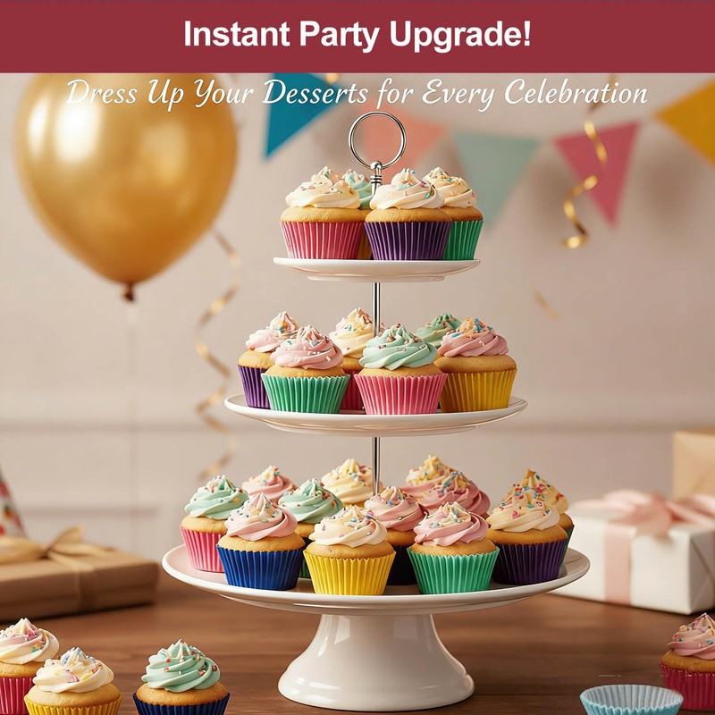 Eoonfirst Bright Rainbow Standard Cupcake Liners No Smell, Food Grade