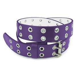 Belle Donne, Women Belt, Double Grommet Belts, Goth belts, Double Holes Belts, Punk Belt - Purple Belt, Medium