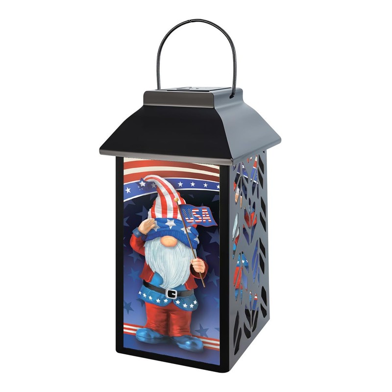Briarwood Lane Patriotic Gnomes Solar Lantern