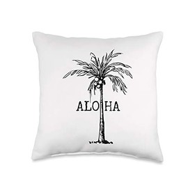 TEAM ALOHA DESIGN CO Hawaii from The Island-Feel The Aloha Flower Spirit Throw Pillow, 16x16, Multicolor