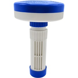 Club Pro Chlorine Puck Floater | Bromine Puck Floater | Removable End Cap | for 1 Inch Bromine Tablets Hot Tub | Spa & Hot Tub Accessories | Hot Tub Chemicals Dispenser | Adjustable Weighted Bottom |