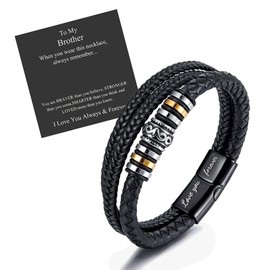 Son Bracelet from Dad To My Son Bracelet Mens Bracelet Leather Bracelet Gifts for Men Stocking Stuffers