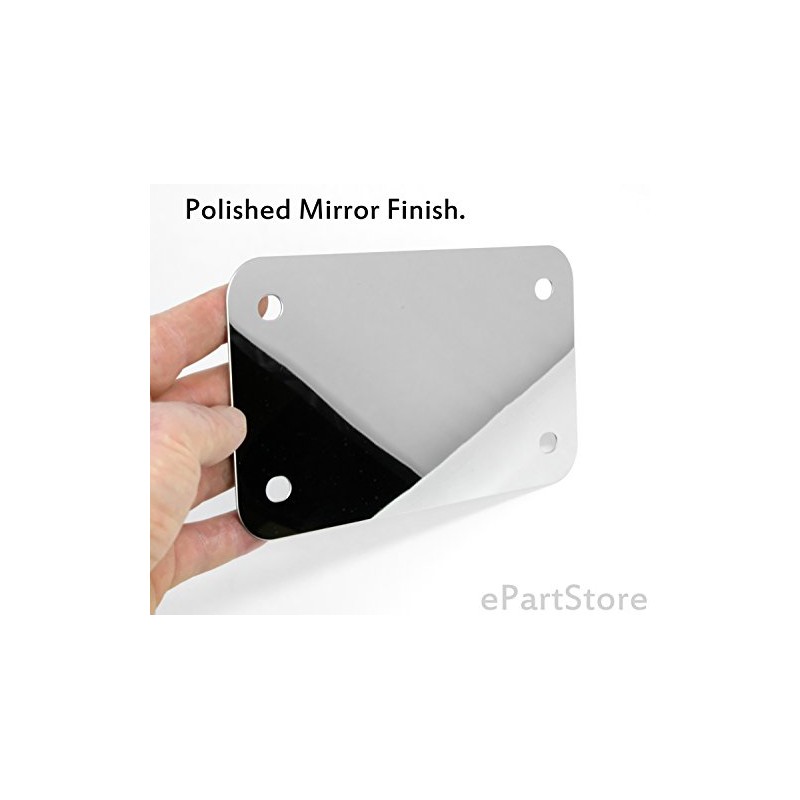 Stainless Steel Backing Reinforce Plate for Motorcycle License Plate, Chrome