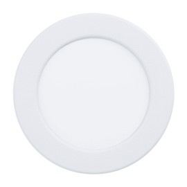 EGLO Fueva 5 LED Recessed Spotlight, Diameter 11.7 cm, LED Spot Dimmable Made of Steel and a Plastic Light Area, LED Recessed Light in White, Flat LED Spotlight, Low Installation Depth 26 mm, Warm