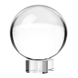 3 inch(80mm) Clear Crystal Ball Globe with Clear Crystal Stand for Wedding/Home/Office Decoration Feng Shui/Divination Photography or Magic and More