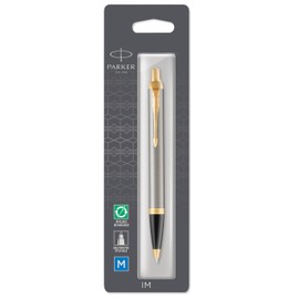 Parker IM Ballpoint Pen | Brushed Metal | Medium Point Blue Ink Refill