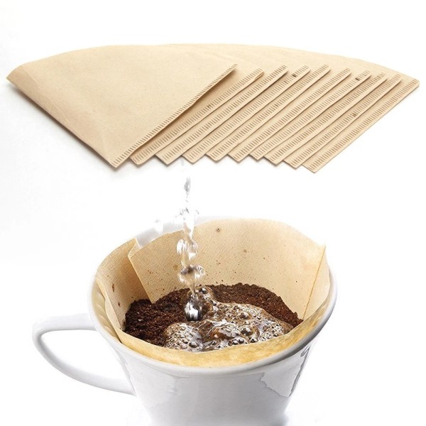 ATB 100ct Disposable Unbleached Coffee Filters Pour Over Ground Brew