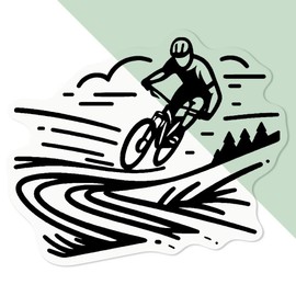 Medium 100mm 'Dynamic Mountain Biker' Transparent/Clear Sticker Decal for Windows/Cars/Walls (DC00130345)