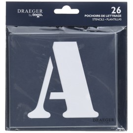 Mahé LE18 Stencils Set of 26 Letters 9 x 9 x 0.1 cm Plastic Transparent