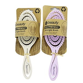 CS Beauty Detangle Hair Brush Eco Friendly Pink and Oatmeal 2 Pack