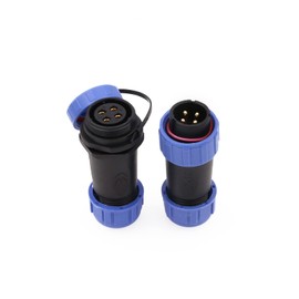 Eonvic HE21 4 Pin 50V 30A Aviation Circular Connector Threaded Plug Male Socket Female Waterproof IP68 in-Line Cable Connector for Industrial Device Power Signal