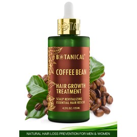 Botanical Hair Growth Treatment Coffee Bean Caffeine Hair Oil For Hair Thinning Prevention Pre-Shampoo Scalp Stimulating Detox Head Spa Natural Anti-Hair Loss Thickening Products With Biotin 4.2 Fl Oz