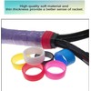 Nlinlin 5 Pcs Black Tennis Racket Handle Rubber Ring Stretchy