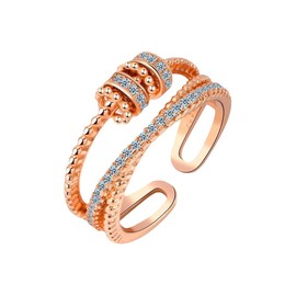 CSIYANJRY99 Jansio Threanic Triple-Spin Ring,to My Daughter Vikanda Thermogenic Spinner Ring Feelief Zirconica Triple Fidget Rings