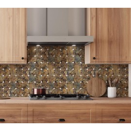 Yipscazo 10 Sheets Peel and Stick Diamonds Tile Backsplash, PVC Backsplash Tiles,Stick on Backsplash for Kitchen (12'' X 12'', Rustic)