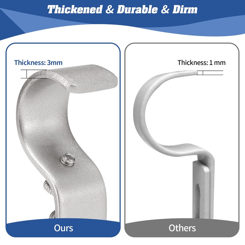 Creatyi Adjustable Curtain Rod Brackets - Heavy Duty 1 Inch