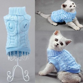 YOUDirect Cats Knit Turtleneck Sweater Pullover Kitten Sweater for Small Cats Dogs Kitty Chihuahua Teddy Poodle Pug (XS)