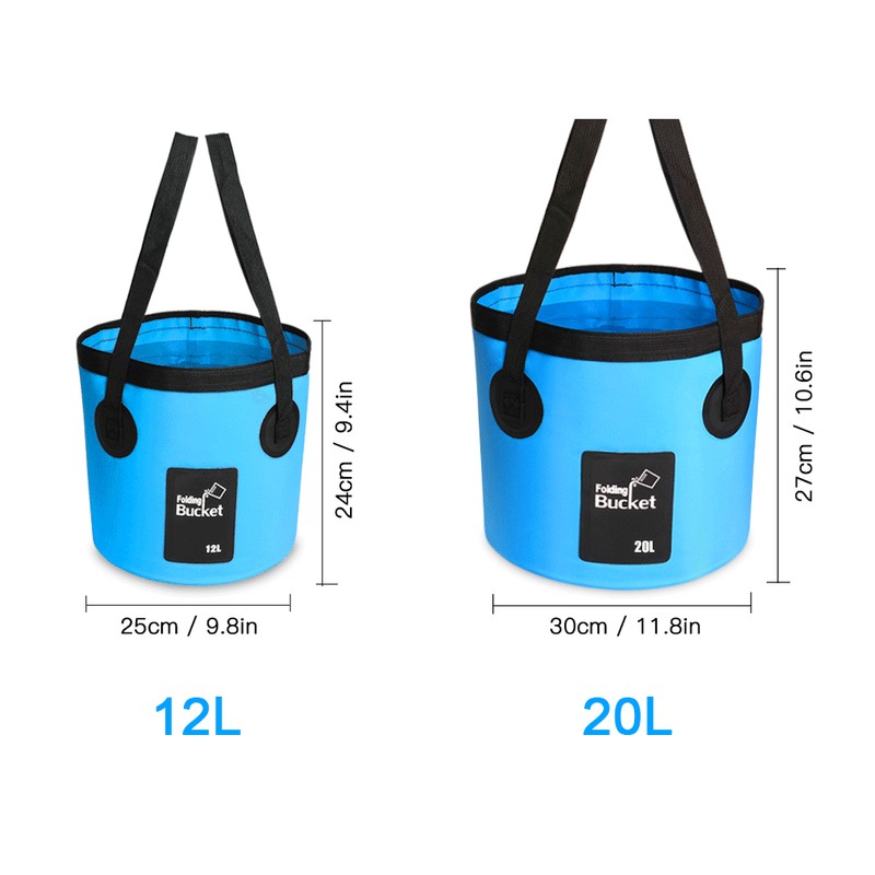 12L / 20L Waterproof Water Bucket Outdoor Fishing Bucket Folding