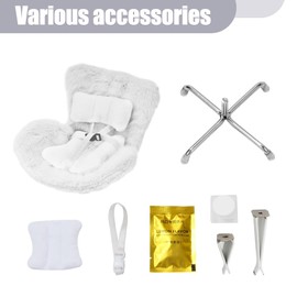 WEIRAN Car Seat for Dolls with Soft Furry Cushion for 10-17cm Dolls, Accessories Car Seat for Doll, Air Vent Clip and Desktop Stand, Cute and Functional for Doll Fans and Collectors (White)