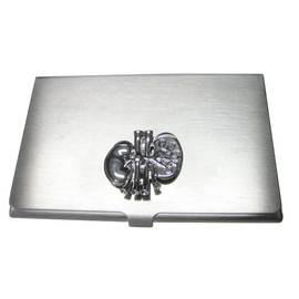 Silver Toned Anatomical Medical Nephrologists Kidney Business Card Holder