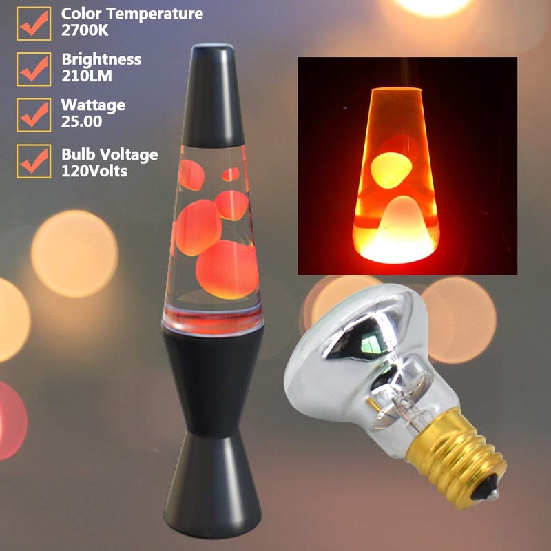 Replacement Bulbs for Lava Lamps,Glitter Lamps,6 Pack R39 E17 25