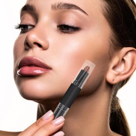 Lápiz Iluminador de Maquillaje Doble Extremo para Mujer Acabado Uniforme y Textura Cremosa Adecuado para Ocasiones Sociales y Contorno Facial
