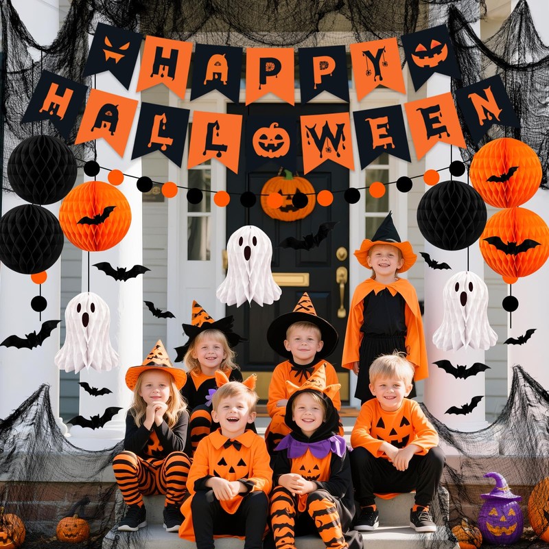 Halloween Party Decorations, 29Pcs Halloween Indoor Decorations Kit with Mantel