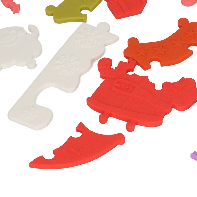 Christmas Jigsaw Puzzle Silicone Learning Educational Christmas Tree Puzzle Toy