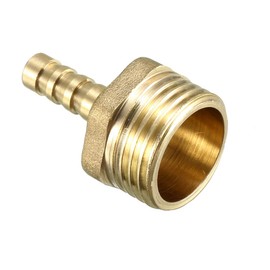 sourcing map Brass Wide Hose Connection 6 mm with Barb x 1/2 PT Insert Nipple