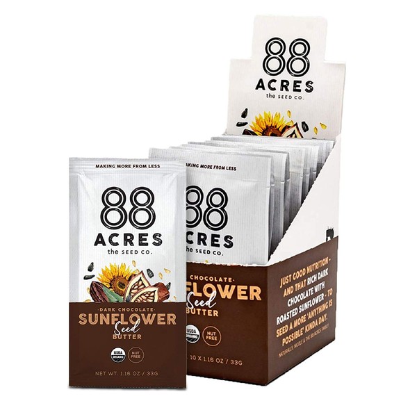 88 Acres Organic Sunflower Seed Butter | Gluten Free, Nut-Free Seed Spread | Vegan & Non GMO (Dark Chocolate Sunflower Seed)