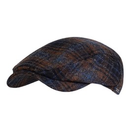 Wigens Swedish Plaid Contemporary Cap- 100% Pure New Wool (101341) (Navy) (58)