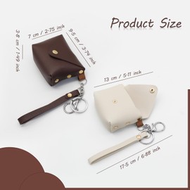 MultiValue Coin Purse, Leather Keychain Wallet Small Wallet Portable Cute Mini Womens Wallet Change Purse Pouch with Keychain for Lipstick Coin Change Cash Key Cosmetic (White)