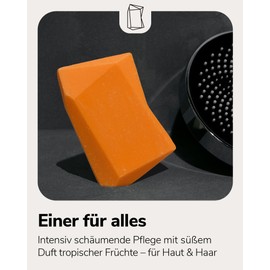 Duschbrocken 2in1 Festes Shampoo & Duschgel - 1x Frida Früchtchen - Tropisch-Frisch - Feuchtigkeitsspendend - Natürlich, Vegan - 126g