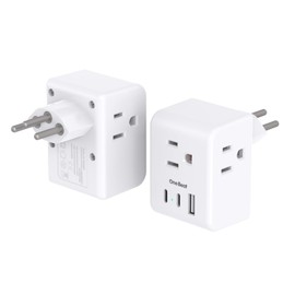 2 Pack Switzerland Travel Plug Adapter, Swiss Outlet Adapter with 3 Outlets 3 USB Charging Ports(2 USB C), Type J Power Adapter, Travel Essentials US to Switzerland, Rwanda, Liechtenstein