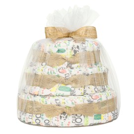 The Honest Company Deluxe Diaper Cake | Clean Conscious Diapers, Baby Personal Care, Plant-Based Wipes | Barnyard Babies | Deluxe, Size 1 (8-14 lbs), 70 Count