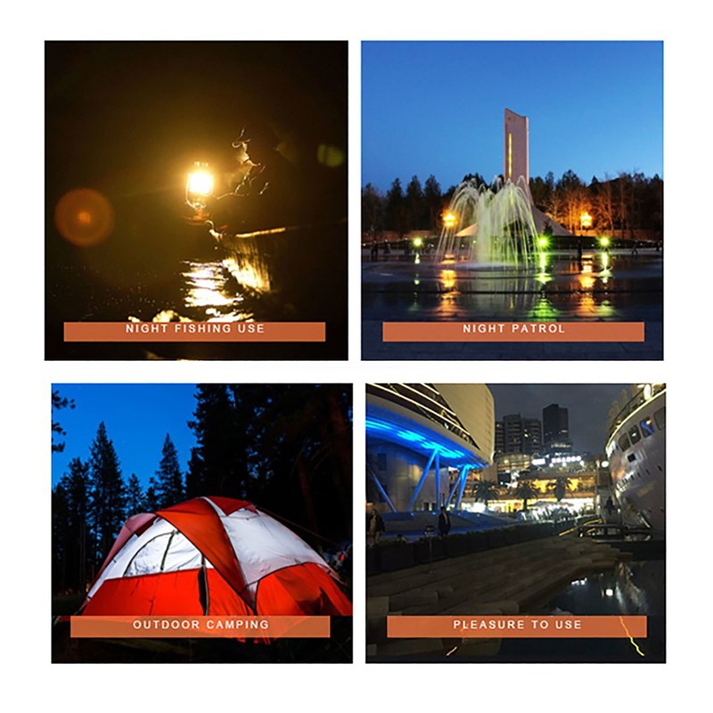 Outdoor Solar Camping Lantern USB Rechargeable Retro Camping Light COB