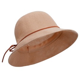 Fjquamitix Women's Crochet Bucket Hat, Faux Straw Weaving Sun Hat Packable Mesh Woven Soft Lightweight Summer Cap for Travel (UK, Alpha, One Size, Khaki)