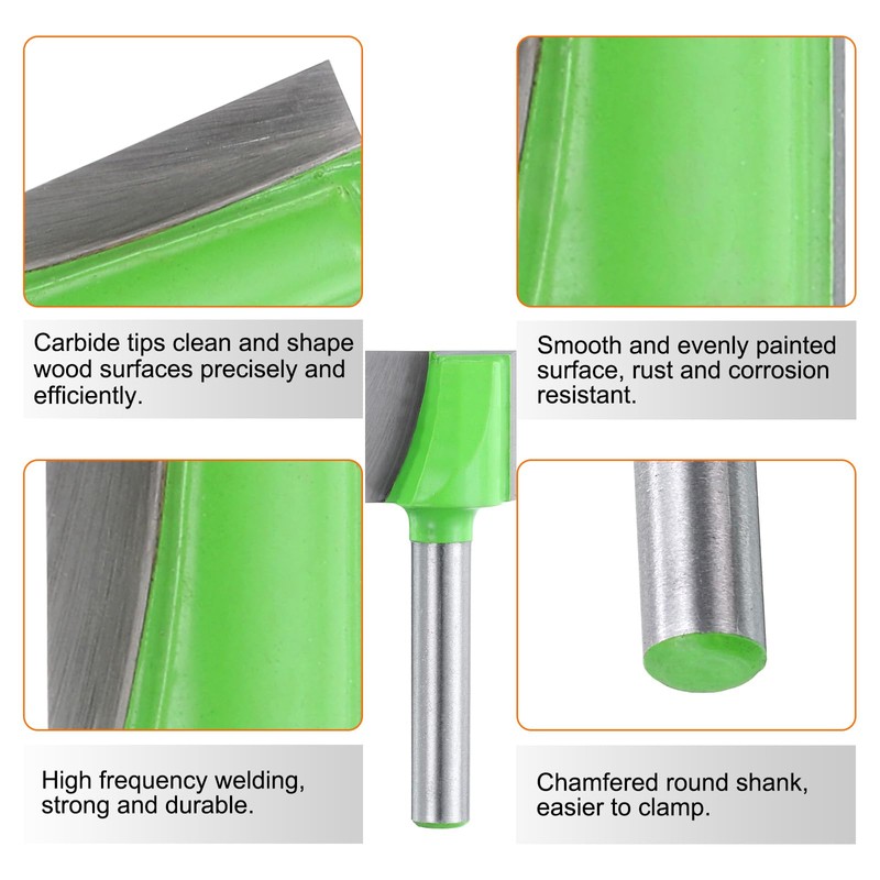 HARFINGTON Bottom Cleaning Router Bit 1/4" Shank Carbide Tipped Spoilboard