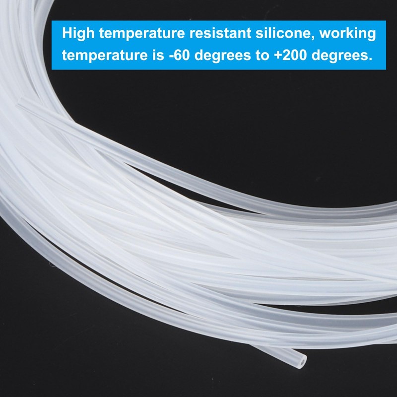PATIKIL 1/16" ID x 1/7" OD シリコンチューブ 1ロール 3.28ftシリコンホースチューブ フレキシブルクリアパイプ