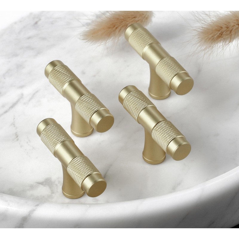 AITITAN 10 Gold Drawer Knobs - 50mm Single Hole Kitchen