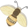 Primitives by Kathy Chunky Sitter - Bee Happy, 4.5x3 inches, Black, Yellow