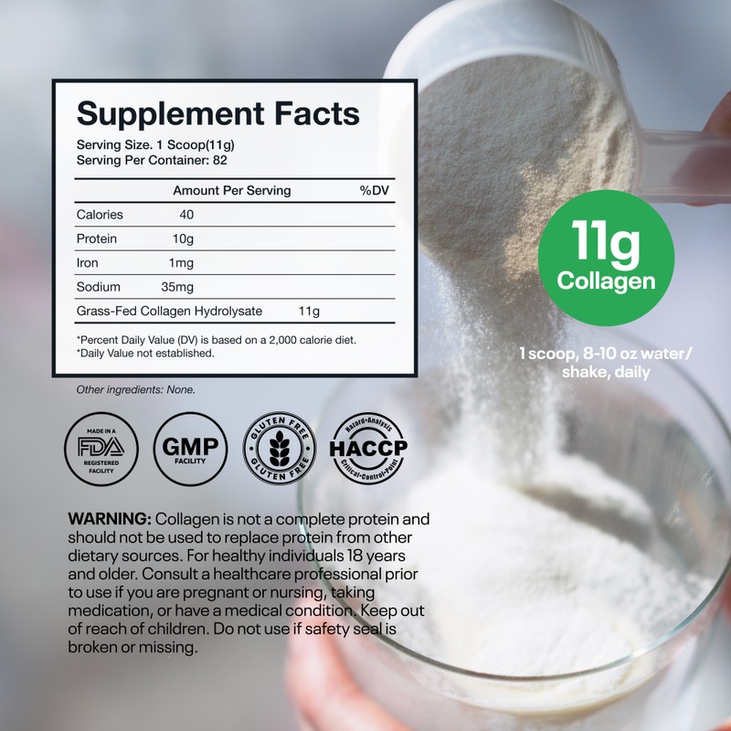 Wellsgoing Collagen Peptides Powder, Grass-Fed Collagen Hydrolysate for Hair, Skin,